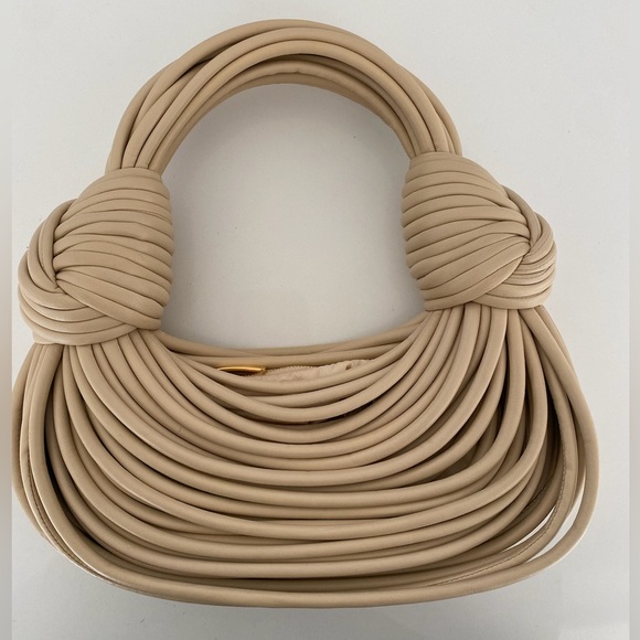 Bottega Veneta Double Knot Leather Handbag Beige - Picture 3 of 3